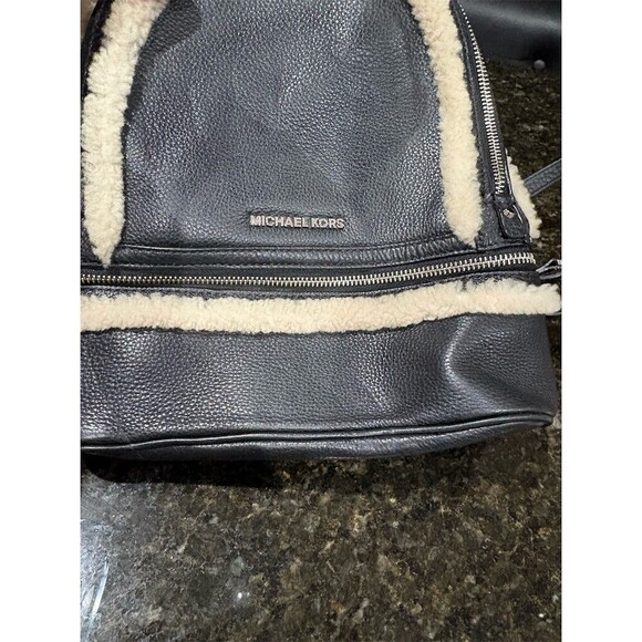 Michael Kors Rhea Zip Backpack Womens Medium Black Pebbled Leather Zip main image 8